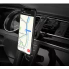 Autós Mágneses Mobiltelefontartó, szellőzőrácsra helyezhető, 360°-ban forgatható, vízszintesen/függőleges irányokba mozgatható, fekete