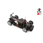 XKS Távirányítós Rally autó, 2,4 GHz-es rádióvezérlésű, 1:28 arány, 4WD, 30km+/h, LED világítással, 14 év feletti gyermekek számára, Kék/Fehér/Piros