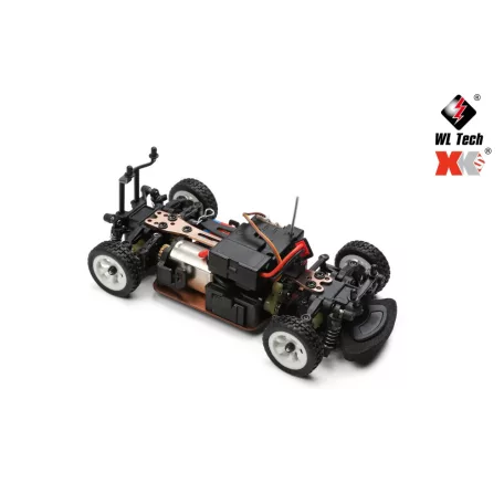 XKS Távirányítós Rally autó, 2,4 GHz-es rádióvezérlésű, 1:28 arány, 4WD, 30km+/h, LED világítással, 14 év feletti gyermekek számára, Kék/Fehér/Piros