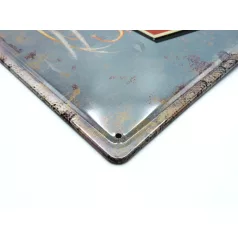   Vintage Dekor Fémtábla, dombornyomott, 'Coffee SHOP' felirat, retro hangulatú kialakítás, 20x30cm, antikolt háttér