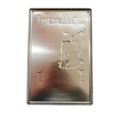   Vintage Dekor Fémtábla, dombornyomott 'Bottoms up ! Cocktail party' felirat, retro hangulatú kialakítás, 20x30cm