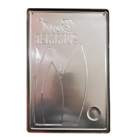 Vintage Dekor Fémtábla, dombornyomott 'Summer' felirat, retro hangulatú kialakítás, 20x30cm