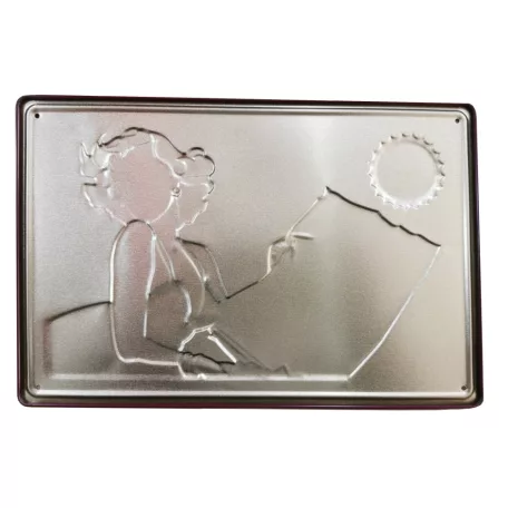 Vintage Dekor Fémtábla, dombornyomott, 'No working during drinking hours!' felirat, retro hangulatú kialakítás, 30x20cm