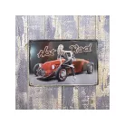 Vintage Dekor Fémtábla, dombornyomott, 'Hot Rod' felirat, retro hangulatú kialakítás, 30x20cm