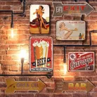 Vintage Dekor Fémtábla, dombornyomott 'BEER' felirat, retro hangulatú kialakítás, 20x30cm, vörös háttér