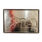 Vintage Dekor Fémtábla, dombornyomott, 'Gentlemen's club' felirat, retro hangulatú kialakítás, 30x20cm