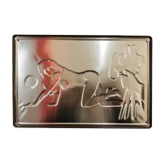   Vintage Dekor Fémtábla, dombornyomott, 'Gentlemen's club' felirat, retro hangulatú kialakítás, 30x20cm