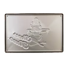   Vintage Dekor Fémtábla, dombornyomott, 'Show Time' felirat, retro hangulatú kialakítás, 30x20cm