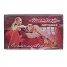 Vintage Dekor Fémtábla, dombornyomott 'Midnight Lace Woodies' felirat, retro hangulatú kialakítás, 30x20cm