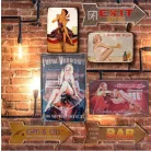 Vintage Dekor Fémtábla, dombornyomott 'Midnight Lace Woodies' felirat, retro hangulatú kialakítás, 30x20cm