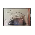 Vintage Dekor Fémtábla, dombornyomott, 'CASTING COUCH' felirat, retro hangulatú kialakítás, 30x20cm