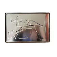   Vintage Dekor Fémtábla, dombornyomott, 'CASTING COUCH' felirat, retro hangulatú kialakítás, 30x20cm