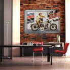 Vintage Dekor Fémtábla, dombornyomott, 'Best Garage for Motorcycles' felirat, retro hangulatú kialakítás, 30x20cm