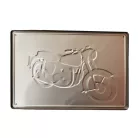 Vintage Dekor Fémtábla, dombornyomott, 'Best of British' felirat és BSA Gold Star Motorkerékpár, retro hangulatú kialakítás, 30x20cm