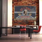 Vintage Dekor Fémtábla, dombornyomott 'GET A GRIP! SAFETY FIRST', 'Tyres Supplied and Fitted' felirat, retro hangulatú kialakítás, 30x20cm