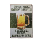Vintage Dekor Fémtábla, dombornyomott 'I believe... I'll have... another BEER' felirat, retro hangulatú kialakítás, 20x30cm