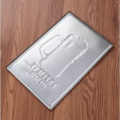 Vintage Dekor Fémtábla, dombornyomott 'I believe... I'll have... another BEER' felirat, retro hangulatú kialakítás, 20x30cm