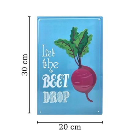 Vintage Dekor Fémtábla, dombornyomott 'Let the best drop' felirat, retro hangulatú kialakítás, 20x30cm