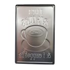 Vintage Dekor Fémtábla, dombornyomott 'I like Big Cups' felirat, retro hangulatú kialakítás, 20x30cm, fekete háttér