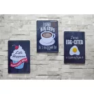 Vintage Dekor Fémtábla, dombornyomott 'Cupcakes Happen' felirat, retro hangulatú kialakítás, 20x30cm