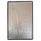 Vintage Dekor Fémtábla, dombornyomott 'Beat it, just beat it' felirat, retro hangulatú kialakítás, 20x30cm