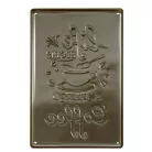 Vintage Dekor Fémtábla, dombornyomott 'life begins after Coffee' felirat, retro hangulatú kialakítás, 20x30cm, vöröses háttér