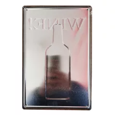   Vintage Dekor Fémtábla, dombornyomott 'WINE!' felirat, retro hangulatú kialakítás, 20x30cm