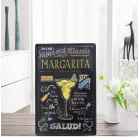 Vintage Dekor Fémtábla, dombornyomott 'MARGARITA' felirat, retro hangulatú kialakítás, 20x30cm, sötét háttér