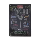Vintage Dekor Fémtábla, dombornyomott 'MARTINI' felirat, retro hangulatú kialakítás, 20x30cm, sötét háttér