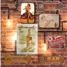 Vintage Dekor Fémtábla, dombornyomott 'ALL you need is LOVE and Home Wine' felirat, retro hangulatú kialakítás, 20x30cm