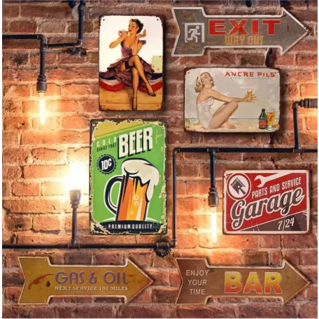 Vintage Dekor Fémtábla, dombornyomott, 'Cold BEER since 1967' felirat, retro hangulatú kialakítás, 20x30cm, vintage világoszöld háttér