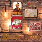 Vintage Dekor Fémtábla, dombornyomott, 'Cold BEER since 1956' felirat, retro hangulatú kialakítás, 20x30cm, vintage vöröses háttér