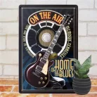 Vintage Dekor Fémtábla, dombornyomott 'ON THE AIR MEMPHIS-TENNESSEE' felirat, retro hangulatú kialakítás, 20x30cm