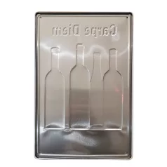   Vintage Dekor Fémtábla, dombornyomott, 'Carpe Diem Cabernet Savignon' felirat, retro hangulatú kialakítás, 20x30cm