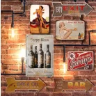 Vintage Dekor Fémtábla, dombornyomott, 'Carpe Diem Cabernet Savignon' felirat, retro hangulatú kialakítás, 20x30cm