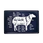 Vintage Dekor Fémtábla, dombornyomott, bárány felépítését ábrázoló retro hangulatú kialakítás, 30x20cm, vintage fekete háttér