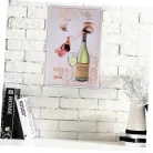 Vintage Dekor Fémtábla, dombornyomott 'Here's to you' felirat, dombornyomott Chardonnay, retro hangulatú kialakítás, 20x30cm