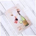 Vintage Dekor Fémtábla, dombornyomott 'Here's to you' felirat, dombornyomott Chardonnay, retro hangulatú kialakítás, 20x30cm