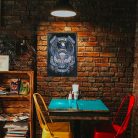 Vintage Dekor Fémtábla, dombornyomott, 'SERVICE HONOR SACRIFICE' felirat, retro hangulatú kialakítás, 20x30cm