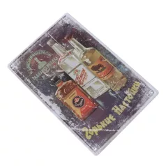   Vintage Dekor Fémtábla, dombornyomott tömény italok, retro hangulatú kialakítás, 20x30cm