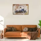 Vintage Dekor Fémtábla, dombornyomott, 'In the Beginning' felirat, retro hangulatú kialakítás, 30x20cm, Leonardo da Vinci emberábrázolása és alkotásai a háttérben