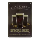 Vintage Dekor Fémtábla, dombornyomott 'BLACK BEER' felirat, retro hangulatú kialakítás, 20x30cm