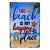 Vintage Dekor Fémtábla, dombornyomott, 'THE beach IS MY happy place' felirat, retro hangulatú kialakítás, 20x30cm