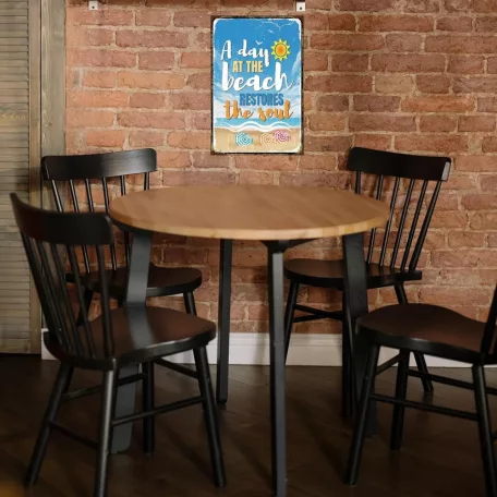 Vintage Dekor Fémtábla, dombornyomott, 'A day AT THE beach RESTORES the soul' felirat, retro hangulatú kialakítás, 20x30cm