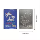 Vintage Dekor Fémtábla, dombornyomott, 'LIVING ON FLORIDA TIME' felirat, retro hangulatú kialakítás, 20x30cm