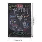 Vintage Dekor Fémtábla, dombornyomott 'MARTINI' felirat, retro hangulatú kialakítás, 20x30cm, sötét háttér