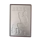 Vintage Dekor Fémtábla, dombornyomott, 'BEER is always a good idea' felirat, retro hangulatú kialakítás, 20x30cm