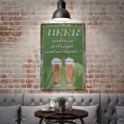 Vintage Dekor Fémtábla, dombornyomott 'BEER' felirat, retro hangulatú kialakítás, 20x30cm, vintage zöld háttér