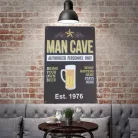 Vintage Dekor Fémtábla, dombornyomott 'MAN CAVE Authorized Personnel Only' felirat, retro hangulatú kialakítás, 20x30cm