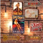 Vintage Dekor Fémtábla, dombornyomott 'Easy Eight's' felirat, retro hangulatú kialakítás, 20x30cm